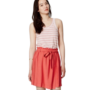 Ann Taylor LOFT tie-waist wrap skirt coral pink size Medium NWT pockets belted